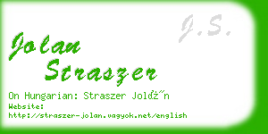 jolan straszer business card